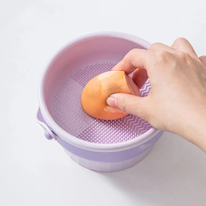 silicone makeup brush cleaner and drying bowl, view 8 - MRSLM