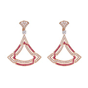 triangle zircon necklace and earring set, view 4 - MRSLM