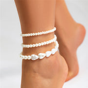 multi-layer pearl anklet, view 6 - MRSLM