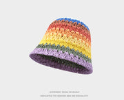 rainbow straw bucket hat, view 9 - MRSLM