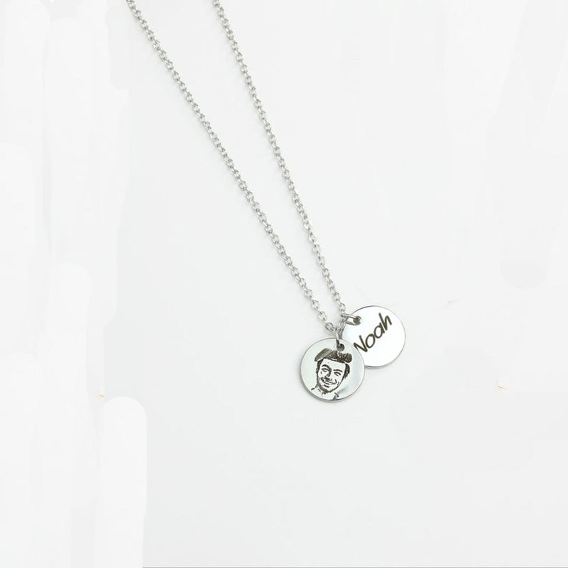 custom portrait laser necklace, view 4 - MRSLM