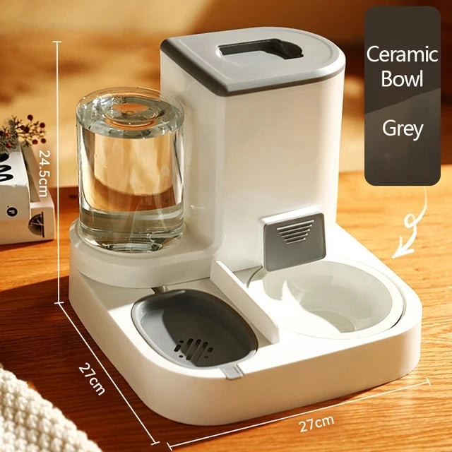 automatic cat water feeder and food dispenser, view 3 - MRSLM
