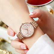 women's 3D dial stainless steel quartz watch, view 6 - MRSLM