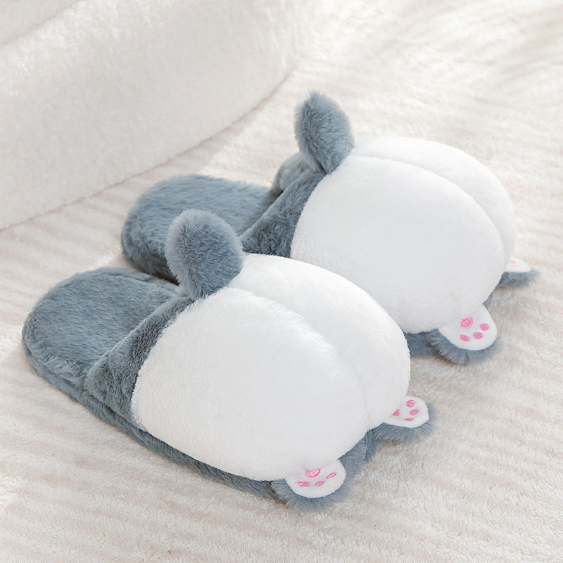 cute animal plush indoor slippers, view 3 - MRSLM