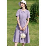 french tea break short-sleeve dress, view 4 - MRSLM