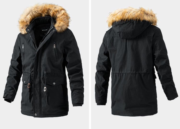 men's detachable hooded washed winter coat, view 10 - MRSLM