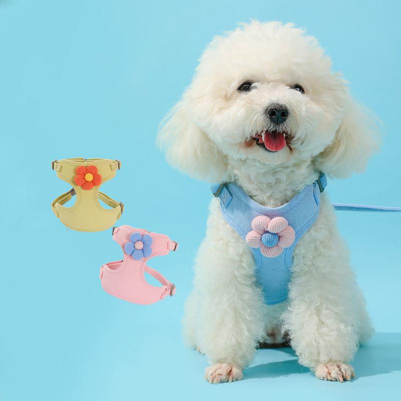 breathable adjustable pet harness and leash set, view 7 - MRSLM