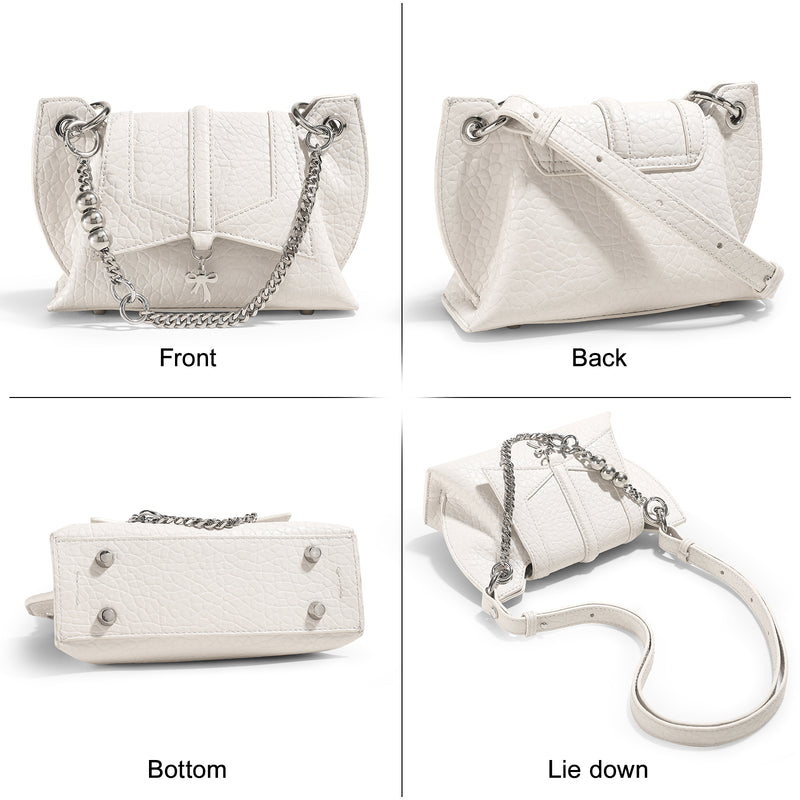 white butterfly wing crossbody bag, view 4 - MRSLM