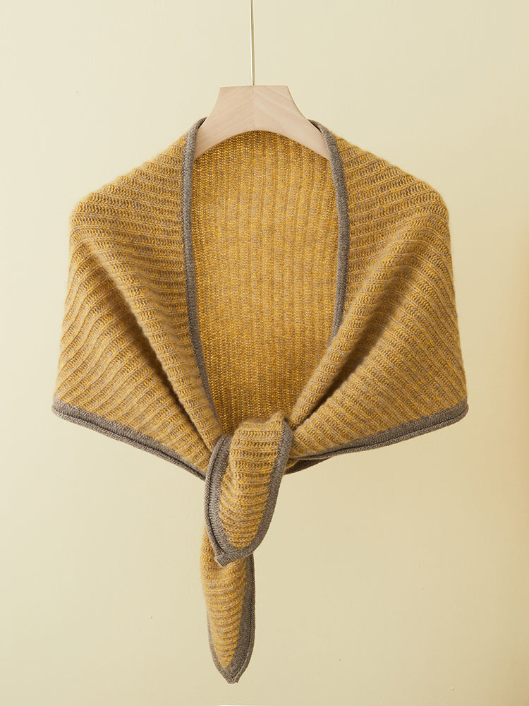 100% cashmere triangle scarf, view 4 - MRSLM