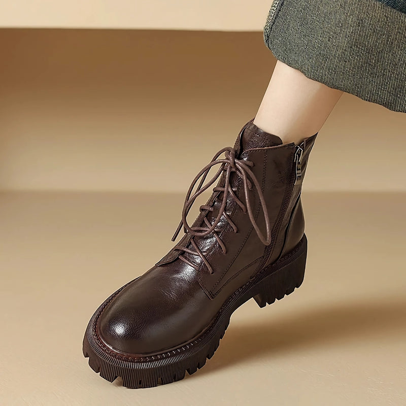 high heeled lace-up ankle boots for women, view 7 - MRSLM