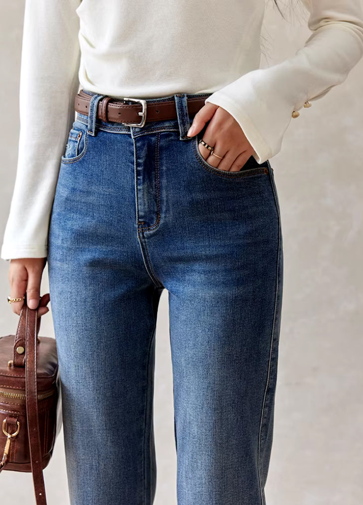 vintage ankle-length blue jeans, view 6 - MRSLM