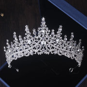 Crystal bridal jewelry set with choker, earrings and tiara, view 3 - MRSLM