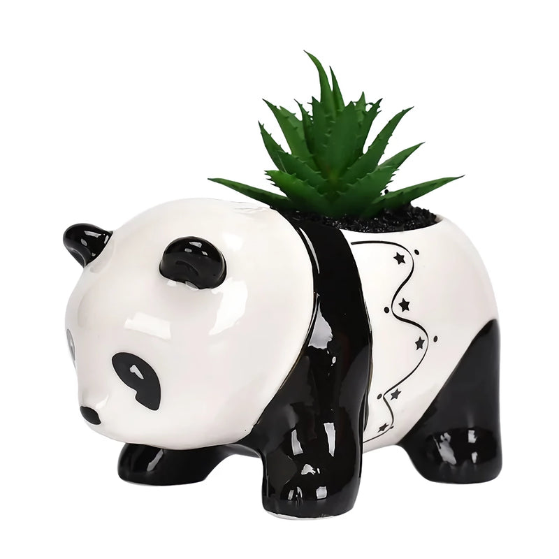 Panda ceramic flower pot, view 9 - MRSLM