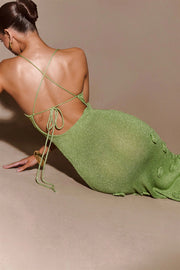 knitted flowers suspender dress, view 4 - MRSLM