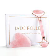 rose quartz roller and gua sha set, view 7 - MRSLM