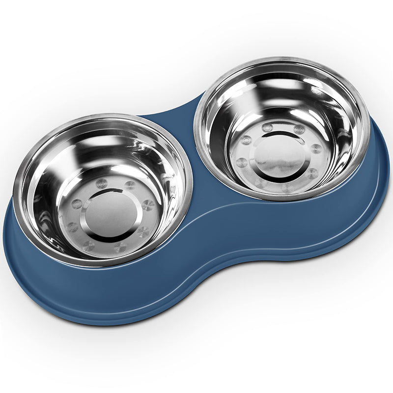 stainless steel anti-slip pet bowls set, view 3 - MRSLM