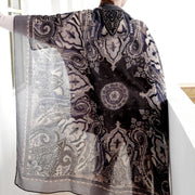 women's wool square scarf animal print, view 4 - MRSLM