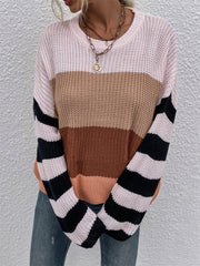 color stitching knit pullover sweater, view 6 - MRSLM