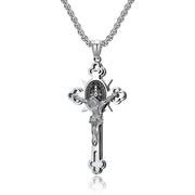 Saint Benedict medal cross necklace, view 3 - MRSLM