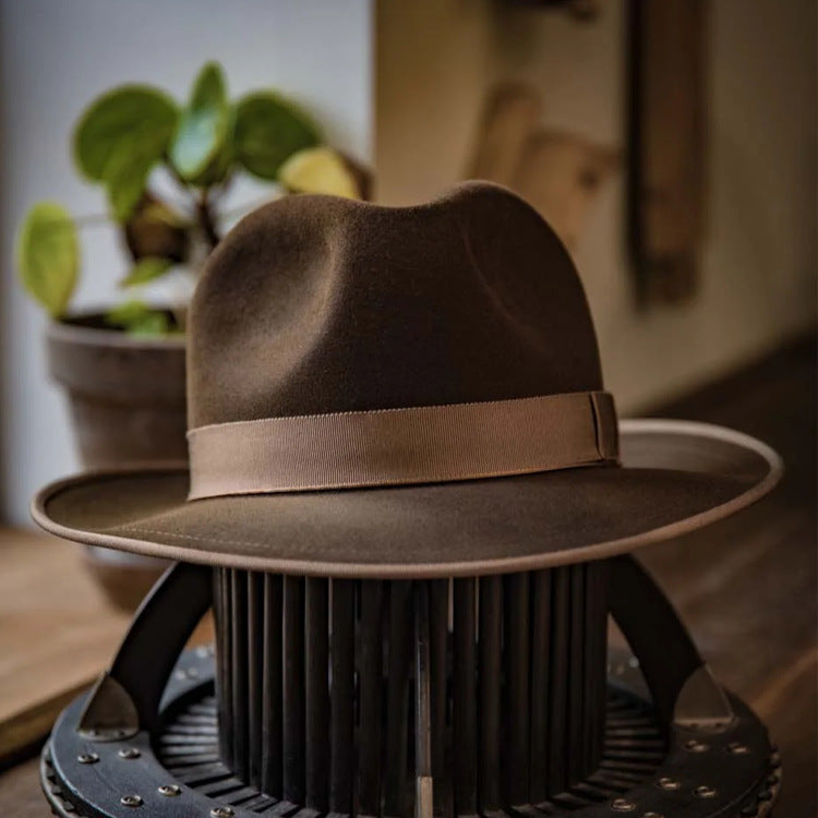 soft wool top hat ribbon sunshade, view 2 - MRSLM