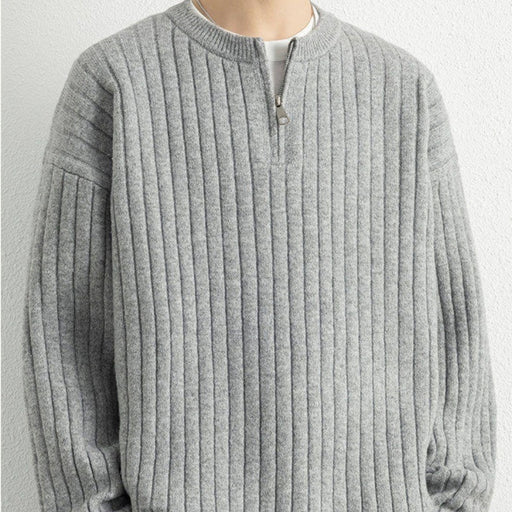 Men's half-zip textured knit sweater - MRSLM