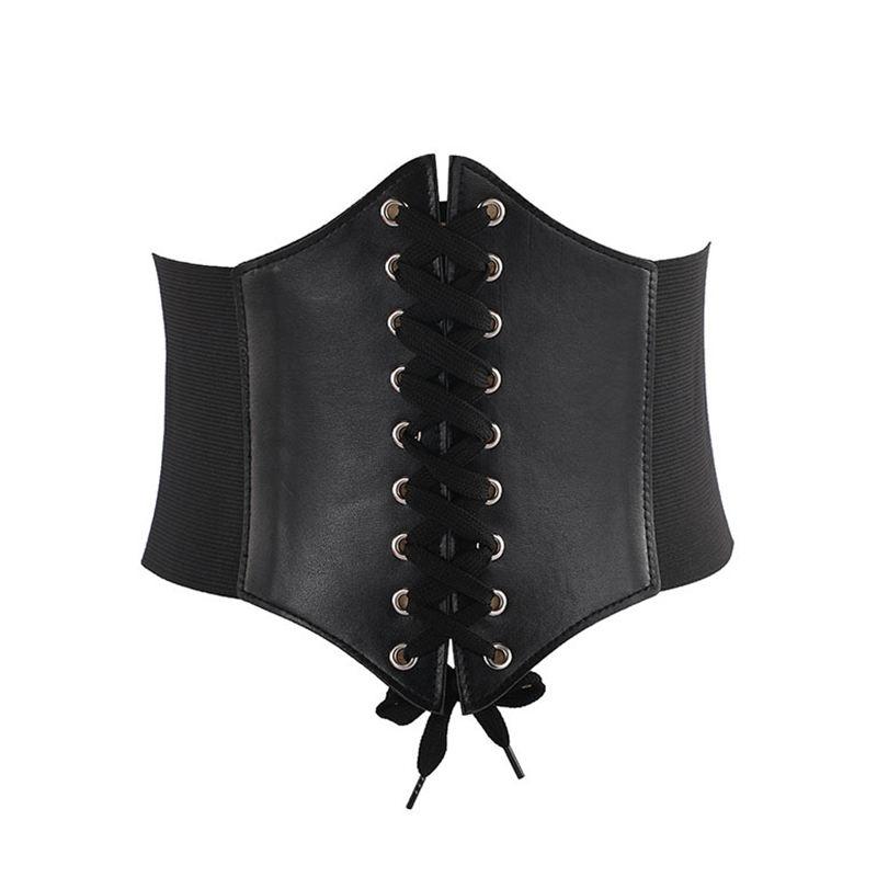 Wide faux leather corset belt - MRSLM