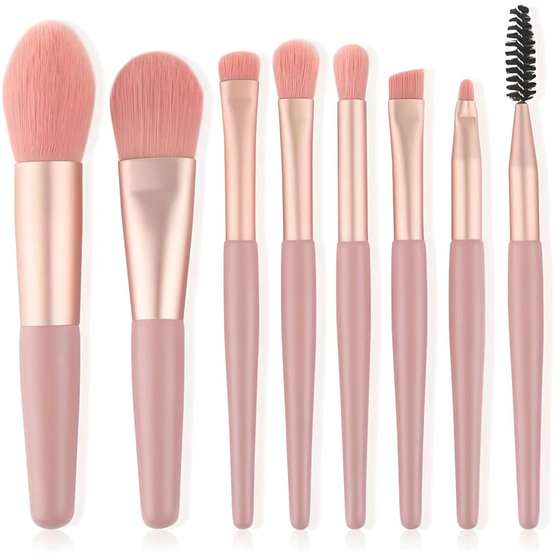 8-piece mini travel makeup brush set, view 9 - MRSLM