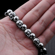men's titanium steel skull bracelet, view 3 - MRSLM