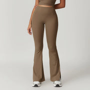 high waist flared yoga pants, view 4 - MRSLM