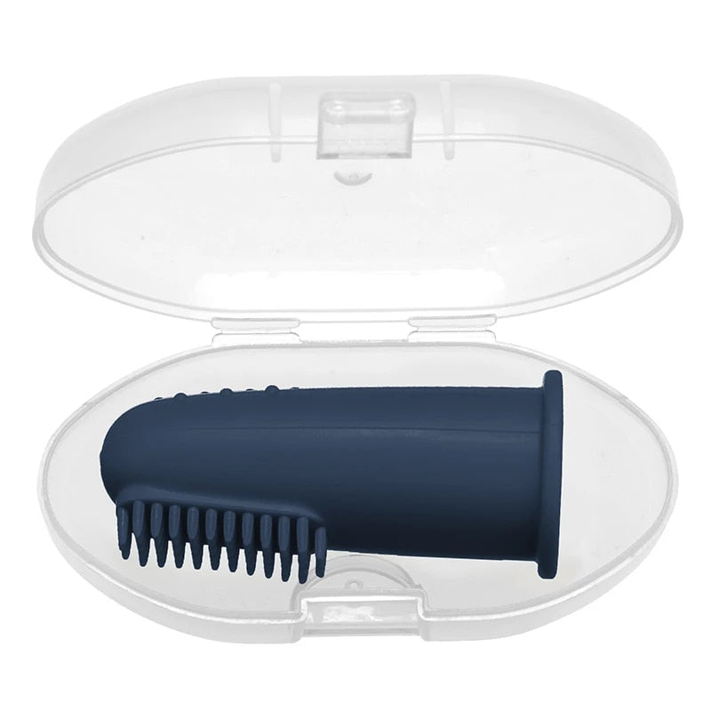 silicone baby finger toothbrush, view 3 - MRSLM