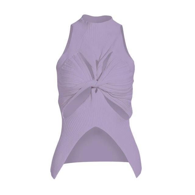 knit hollow-out sleeveless tank top, view 10 - MRSLM