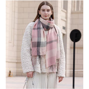 Thick plaid tassel winter scarf, view 4 - MRSLM