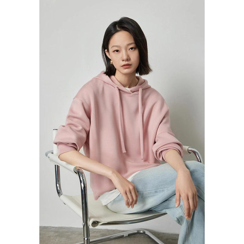 women's drawstring hooded sweatshirt, view 3 - MRSLM