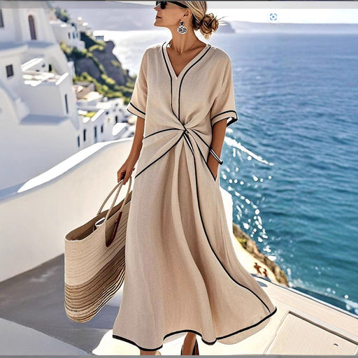 loose striped long dress - MRSLM