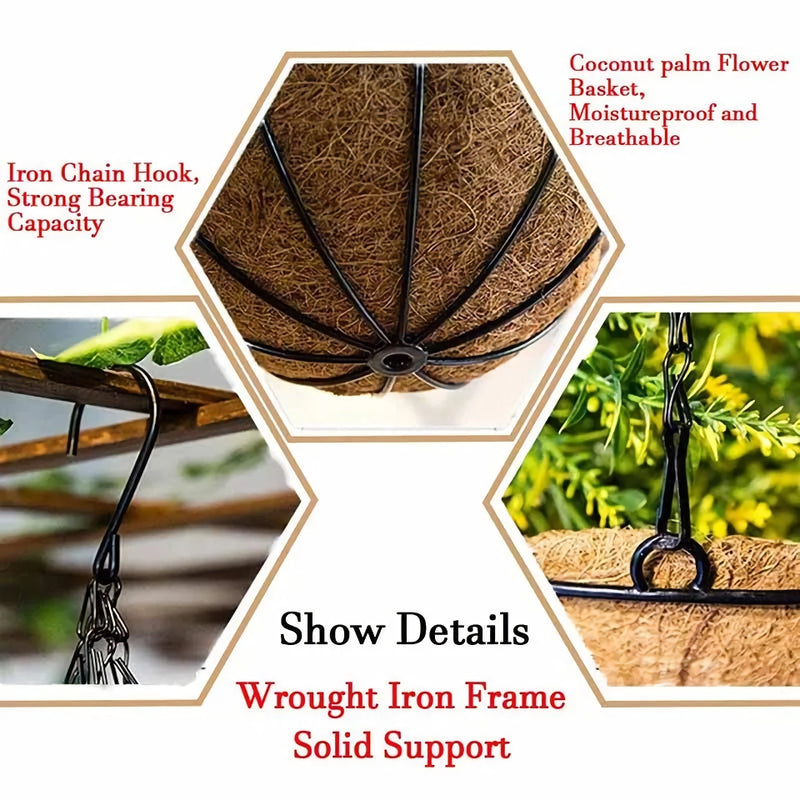 round metal hanging basket, view 6 - MRSLM