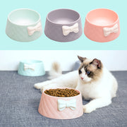 charming bowknot ceramic pet bowl, view 5 - MRSLM