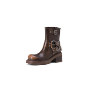 retro women's ankle motorcycle boots, view 2 - MRSLM