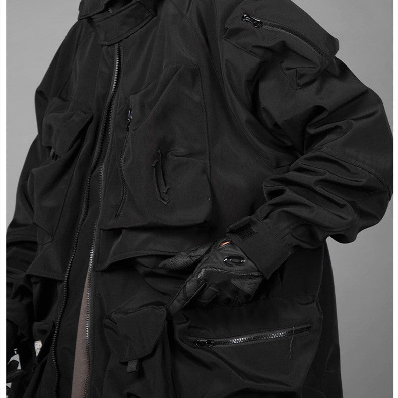 men's loose hooded work jacket, view 7 - MRSLM