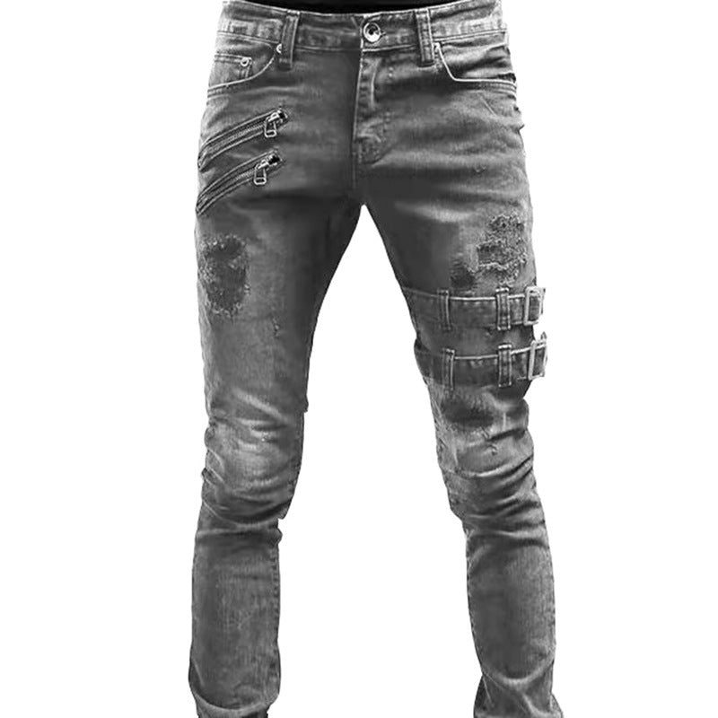 men's ripped slim jeans, view 7 - MRSLM