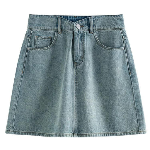 high waist denim skirt, view 2 - MRSLM