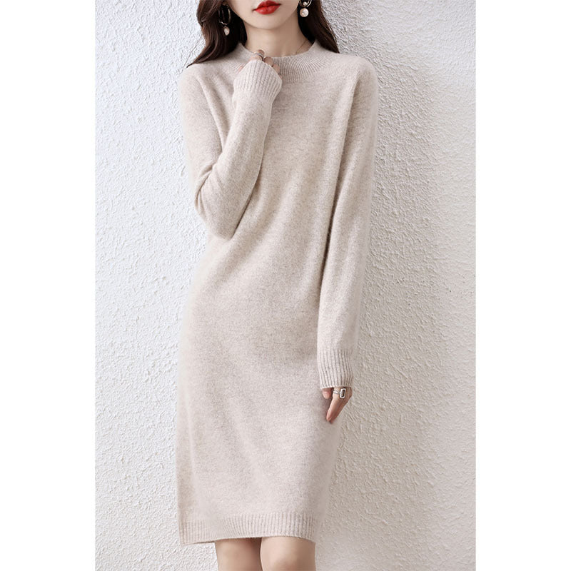 half-high collar woolen dress, view 7 - MRSLM