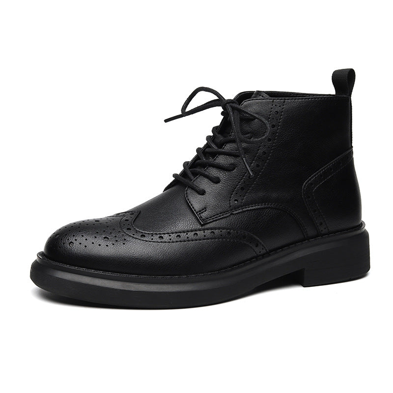 men's brogue leather ankle boots, view 2 - MRSLM