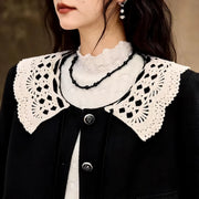 women's corduroy short jacket with lace collar, view 4 - MRSLM