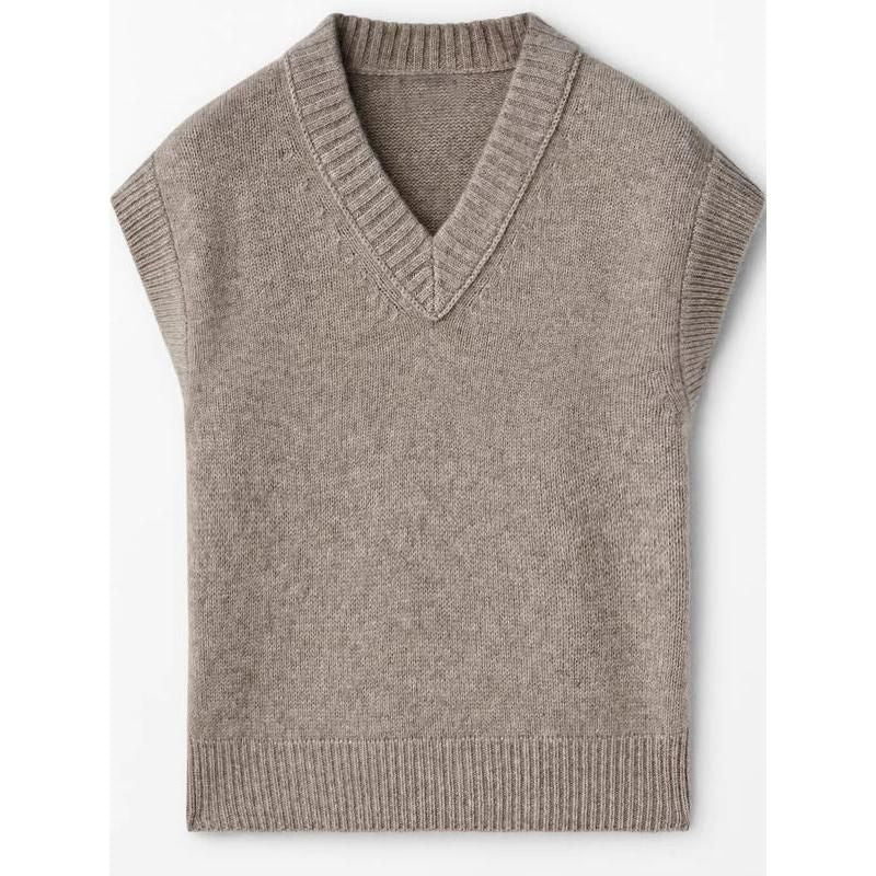 Women's knitted V-neck vest, view 6 - MRSLM