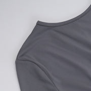 women's gray high waist dress, view 6 - MRSLM