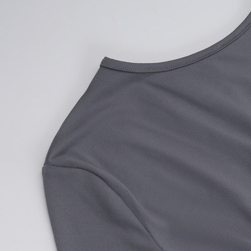 women's gray high waist dress, view 6 - MRSLM