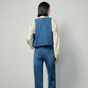 Sleeveless V-neck button vest, view 5 - MRSLM