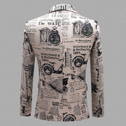 men's newspaper print blazer, view 3 - MRSLM