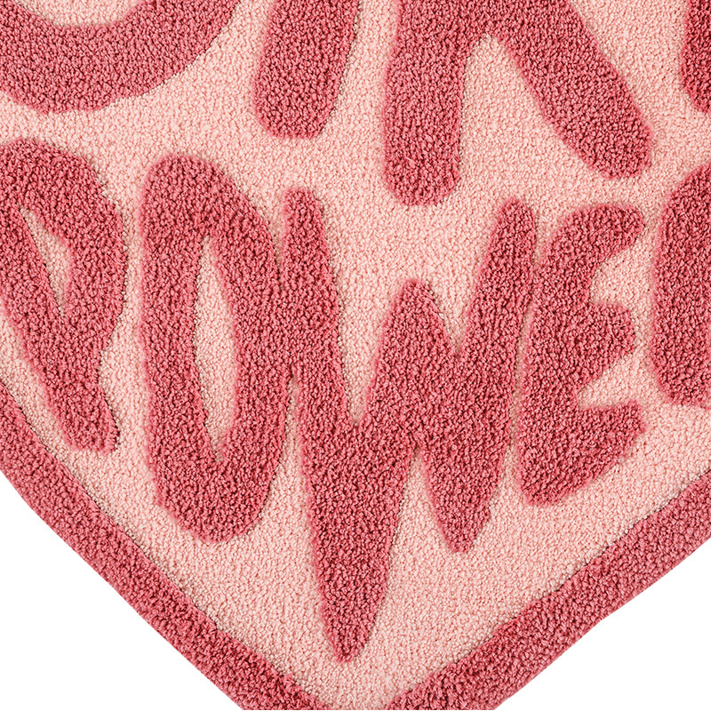 pink heart shaped tufted rug, view 7 - MRSLM