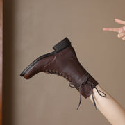 leather lace-up chelsea ankle boots, view 8 - MRSLM